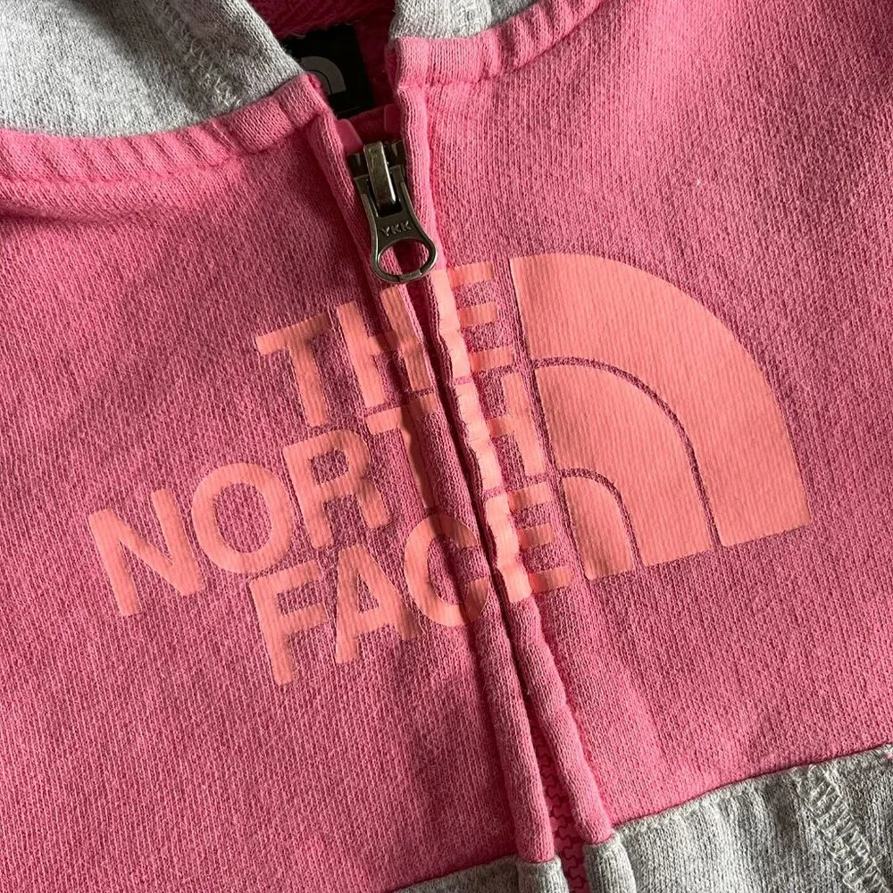 The North Face pink and gray hoodie 3T